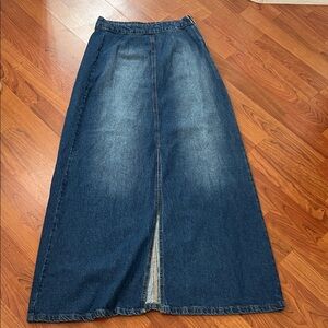 PrettyLittleThing Blue Denim Maxi Skirt